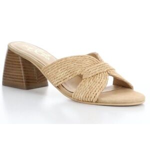 BOS.&CO. Women's GESSA Heeled Slip-On Sandal Natural Woven Size EU 39/8